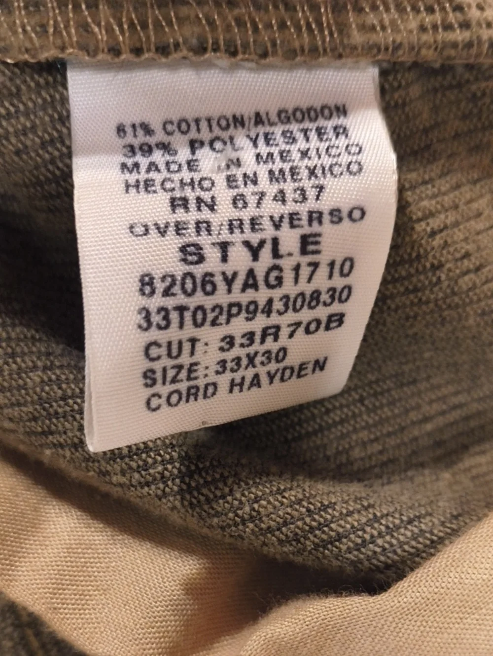 Gently Loved Polo by Ralph Lauren Olive Green Men's Corduroy Pants 33R    Fall!!